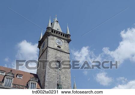 A clock tower in Prague, Czech View Large Photo Image Stock Image - A clock tower in Prague, Czech. Fotosearch
