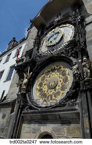 Stock Photo - A clock tower in Staromestska Namesti of Prague, Czech. Fotosearch