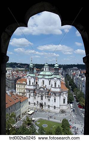A view from a clock tower in Staromestska Namesti of Prague, Czech View Large Photo Image Stock Photography - A view from a clock tower in Staromestska Namesti of Prague, Czech. Fotosearch