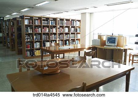 Bookshelves and a desk View Large Photo Image Stock Photography - Bookshelves and a desk. Fotosearch
