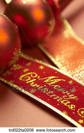 Ribbons of Christmas decoration View Large Photo Image Stock Photo - Ribbons of Christmas decoration. Fotosearch