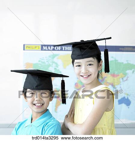 Childrens with graduation cap View Large Photo Image Stock Photography - Childrens with graduation cap. Fotosearch