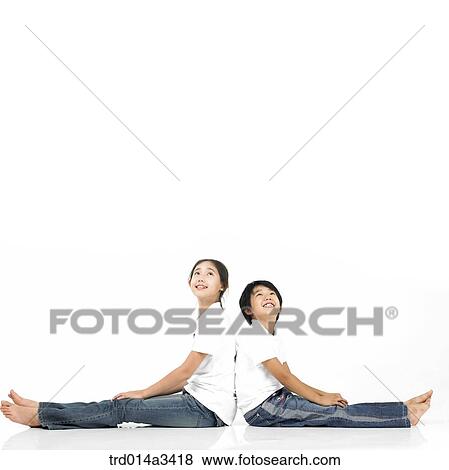 Children leaning against and looking up View Large Photo Image Stock Photo - Children leaning against and looking up. Fotosearch