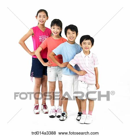 Children posing in a row View Large Photo Image Stock Photo - Children posing in a row. Fotosearch