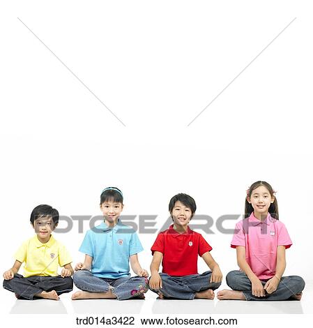 Children sitting in a row View Large Photo Image Stock Image - Children sitting in a row. Fotosearch