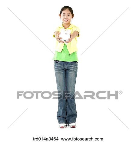 Giel holding saving box View Large Photo Image Picture - Giel holding saving box. Fotosearch