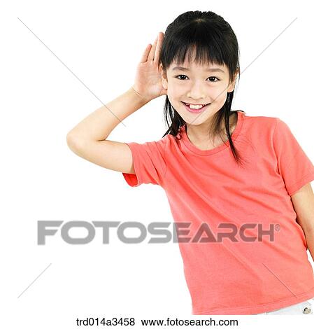 Girl listenning carefully View Large Photo Image Stock Photo - Girl listenning carefully. Fotosearch
