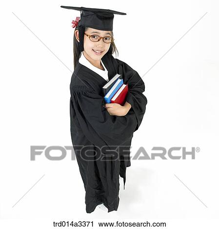 girl wearing graduation outfit with holding books View Large Photo Image Stock Image - girl wearing graduation outfit with holding books. Fotosearch
