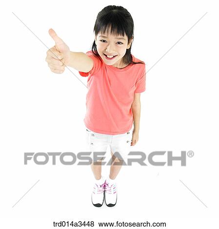 Girl with thumbs up View Large Photo Image Stock Photo - Girl with thumbs up. Fotosearch