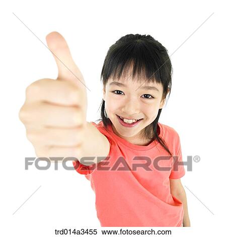 Girl with thumbs up View Large Photo Image Stock Photography - Girl with thumbs up. Fotosearch
