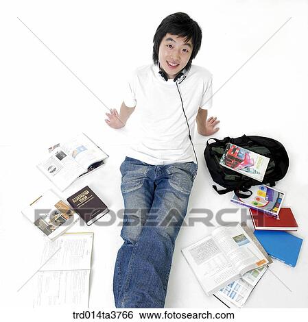 Stock Photograph - Teens in rest after studying. Fotosearch
