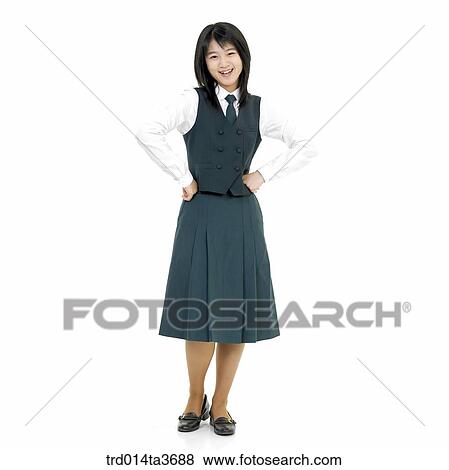 Teens in school uniform posing for camera View Large Photo Image Stock Photo - Teens in school uniform posing for camera. Fotosearch