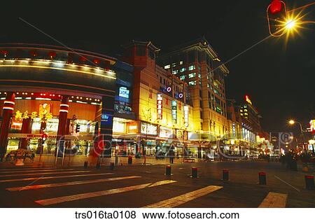 Stock Photo - China, Beijing, busy street and beautiful night scene. Fotosearch