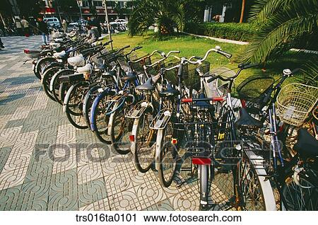 China, Shanghai, bycicles in front of subway View Large Photo Image Stock Image - China, Shanghai, bycicles in front of subway. Fotosearch