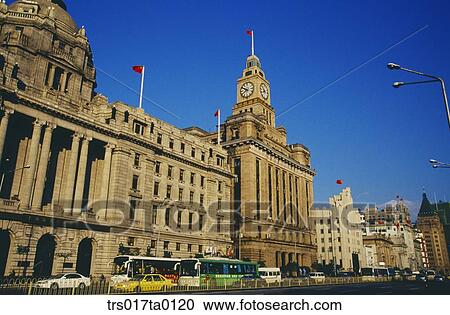 China, Shanghai, clock tower and scene of street View Large Photo Image Stock Image - China, Shanghai, clock tower and scene of street. Fotosearch
