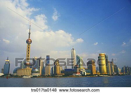Stock Photo - China, Shanghai, modern highrises in pudong. Fotosearch