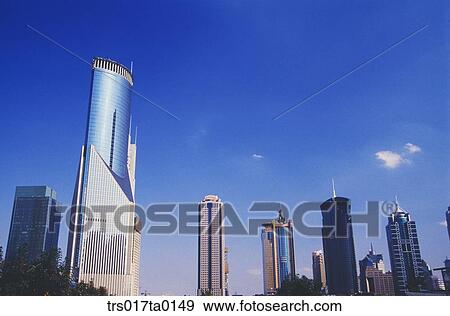 China, Shanghai, modern highrises in pudong View Large Photo Image Stock Photo - China, Shanghai, modern highrises in pudong. Fotosearch