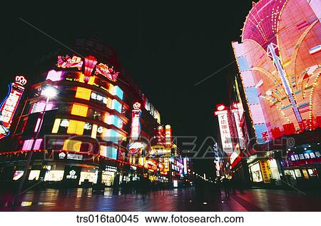China, Shanghai, night scene of Huatahi zhonglu View Large Photo Image Stock Photography - China, Shanghai, night scene of Huatahi zhonglu. Fotosearch