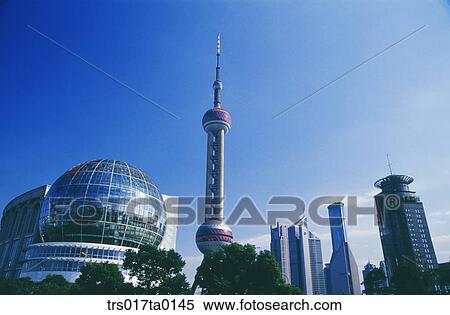 China, Shanghai, Pagoda and center of international convention View Large Photo Image Stock Photography - China, Shanghai, Pagoda and center of international convention. Fotosearch
