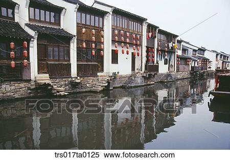 Stock Photography - China, Shanghai, scene of village. Fotosearch