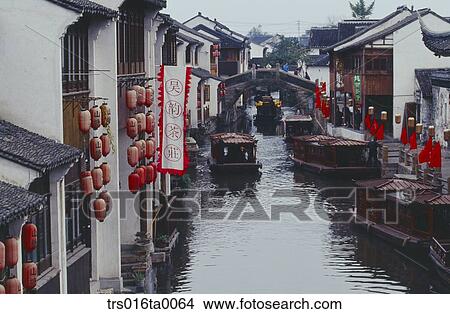 China, Suzhou, Scene of canal View Large Photo Image Picture - China, Suzhou, Scene of canal. Fotosearch