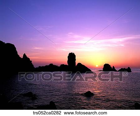 Jeju Island/ glowed sea View Large Photo Image Stock Image - Jeju Island/ glowed sea. Fotosearch