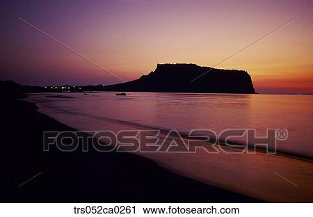 Jeju Island/ glowed sunrise peak View Large Photo Image Stock Image - Jeju Island/ glowed sunrise peak. Fotosearch