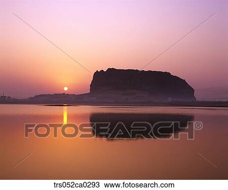 Jeju Island/ glowed sunrise peak View Large Photo Image Stock Image - Jeju Island/ glowed sunrise peak. Fotosearch