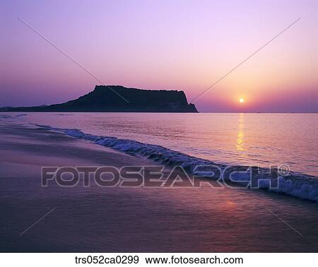 Jeju Island/ glowed sunrise peak View Large Photo Image Stock Photo - Jeju Island/ glowed sunrise peak. Fotosearch