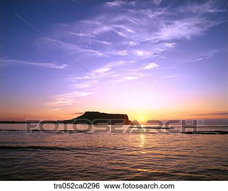 Jeju Island/ glowed sunrise peak View Large Photo Image Stock Photograph - Jeju Island/ glowed sunrise peak. Fotosearch