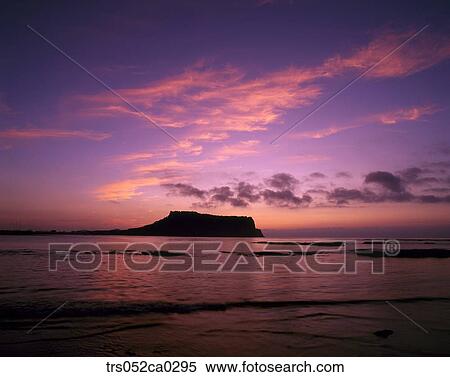Jeju Island/ glowed sunrise peak View Large Photo Image Stock Photography - Jeju Island/ glowed sunrise peak. Fotosearch