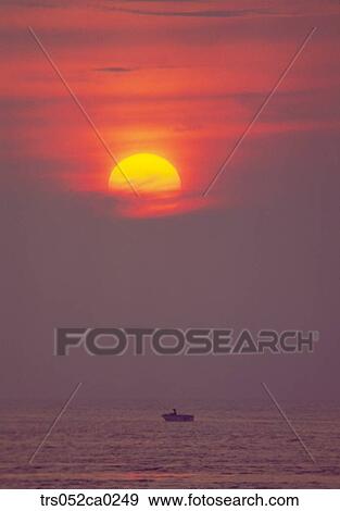 Jeju Island/ sunset, Fishing boat View Large Photo Image Stock Photo - Jeju Island/ sunset, Fishing boat. Fotosearch