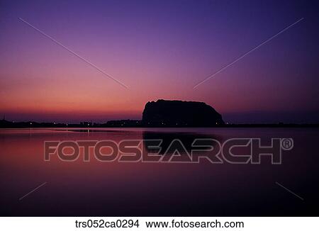 Jeju, sunsetting mountain View Large Photo Image Picture - Jeju, sunsetting mountain. Fotosearch