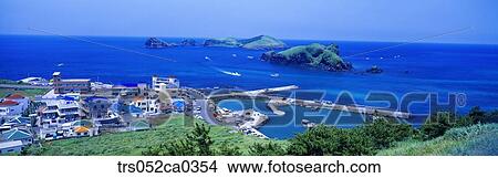 Jeju Island/ harbour and village View Large Photo Image Picture - Jeju Island/ harbour and village. Fotosearch
