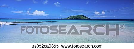 Stock Photography - Jeju Island/ Summer shore, people on the beach. Fotosearch