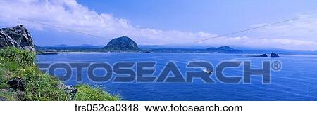 Jeju Island/sunrise mountain and shoreline View Large Photo Image Stock Photo - Jeju Island/sunrise mountain and shoreline. Fotosearch
