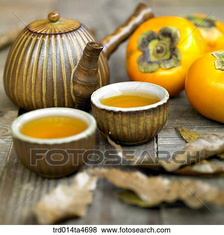 Persimmon leaf tea, Chinese tea, Japanese tea View Large Photo Image Stock Photo - Persimmon leaf tea, Chinese tea, Japanese tea. Fotosearch