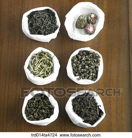 Various tea leaves, Chinese tea, Japanese tea View Large Photo Image Picture - Various tea leaves, Chinese tea, Japanese tea . Fotosearch