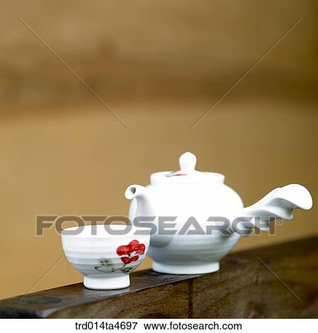 White teapot and teacup View Large Photo Image Stock Photo - White teapot and teacup . Fotosearch