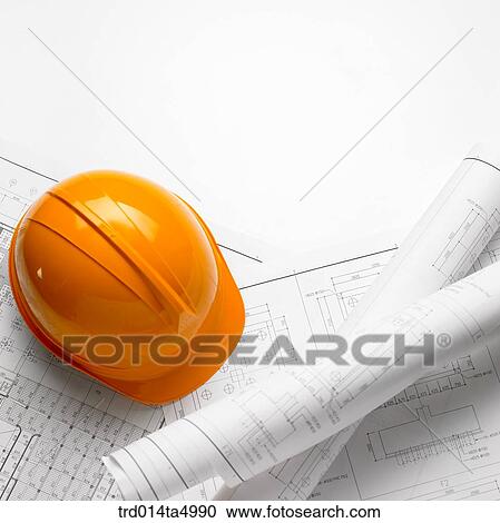 construction, a plan and a safety hat on a desk View Large Photo Image Stock Image - construction, a plan and a safety hat on a desk. Fotosearch