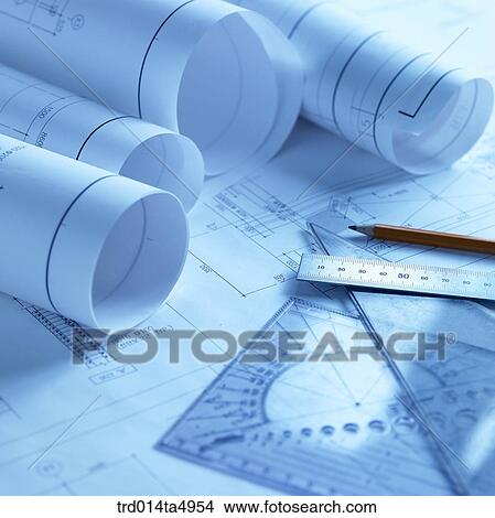 construction, a plan and construction tools on a desk View Large Photo Image Picture - construction, a plan and construction tools on a desk. Fotosearch