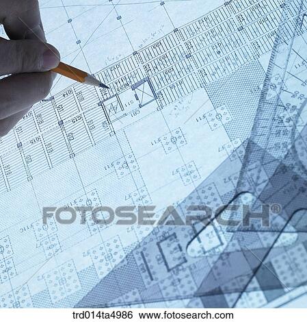 construction, a worker's hand making a plan View Large Photo Image Stock Photograph - construction, a worker's hand making a plan. Fotosearch