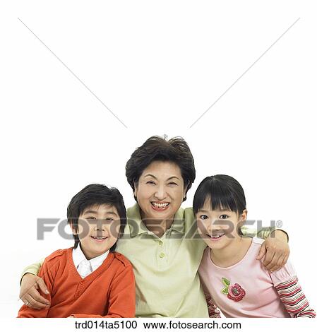 Family/ a grandmother and her grandson and granddaughter View Large Photo Image Stock Image - Family/ a grandmother and her grandson and granddaughter. Fotosearch