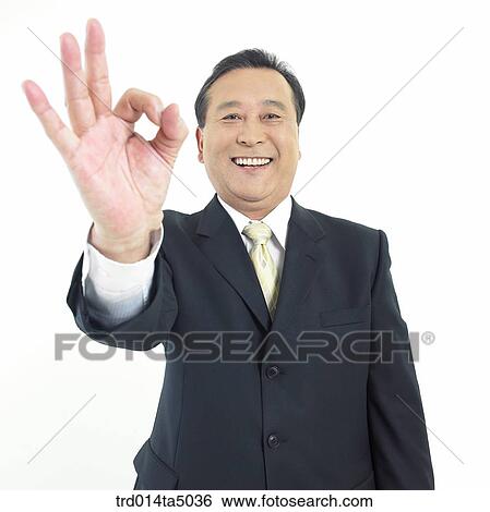 Stock Photograph - The old/ A man with hand motion. Fotosearch