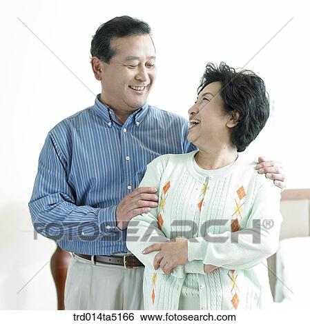 Stock Photograph - a smiling old couple. Fotosearch