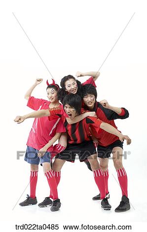 Stock Photography - a cheering group of supporters. Fotosearch