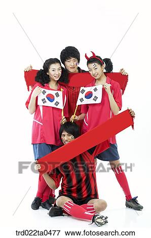 a group of supporters holding a towel and Taegeukgi View Large Photo Image Stock Photo - a group of supporters holding a towel and Taegeukgi. Fotosearch