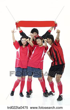 a group of supporters holding a towel and their hands high View Large Photo Image Stock Photography - a group of supporters holding a towel and their hands high. Fotosearch