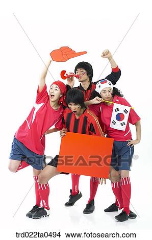 Picture - a group of supporters. Fotosearch