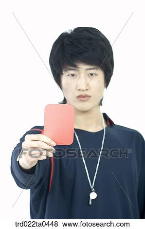 a judge holding a red card View Large Photo Image Stock Photo - a judge holding a red card. Fotosearch